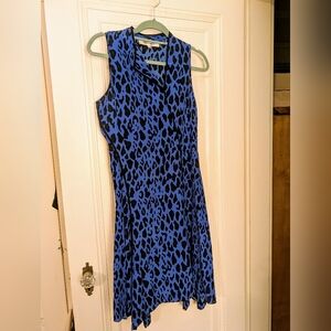 (Flaw - Read) Diane Von Furstenberg Blue Asymmetrical Silk Dress